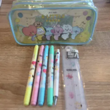 BT21 펜 세트와 자 포함 문구 세트
