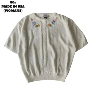 [ 80s 미국제 ] Lauren knitwear corp 반팔 니트
