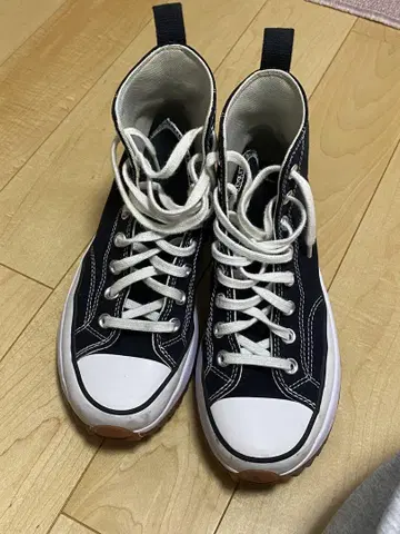 CONVERSE ALL STAR 블랙 하이컷 스니커즈 통굽