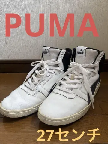 [ PUMA ] 하이컷 스니커즈 화이트/블랙 27cm