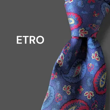 ETRO 에트로 넥타이 네이비 페이즐리 무늬 비즈니스