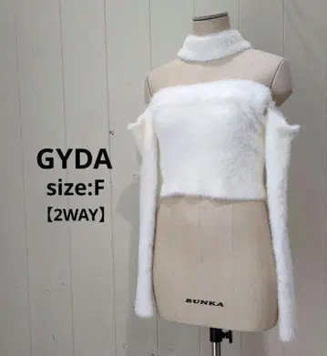 제이다 GYDA 전후 2WAY 샤기 초커 니트탑 화이트 F