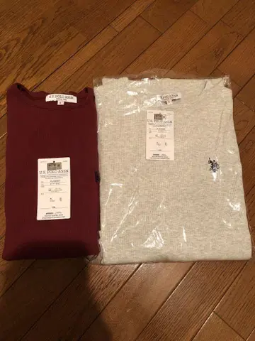 U.S. POLO ASSN. 버건디 반팔 롱 원피스 2장 세트