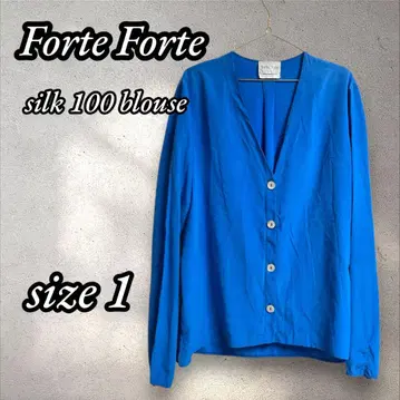 forte forte 실크 블라우스 가디건 로얄 블루 이탈리아제