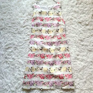 LAURA ASHLEY 린넨 100% 슬리브리스 원피스 꽃무늬