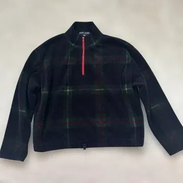 90's POLO SPORTS 플리스 체크 하프 지퍼 풀오버