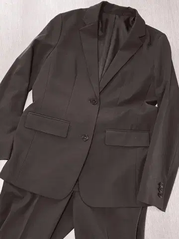 유니클로 수트 테일러드 자켓 S 스마트 앵클 팬츠 M 브라운