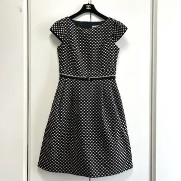 TOCCA 토카 플레어 원피스 CHECKER BOARD 블랙 x 베이지2