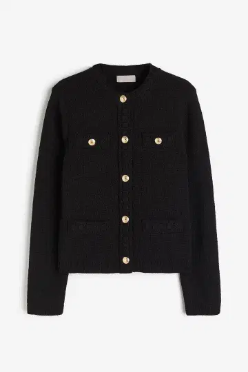 H&M 텍스처 니트 가디건 블랙 S사이즈