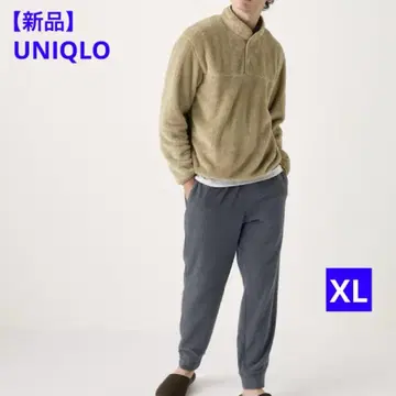 [ 새상품 ] 유니클로 퍼리 플리스 세트 남성용 베이지 XL