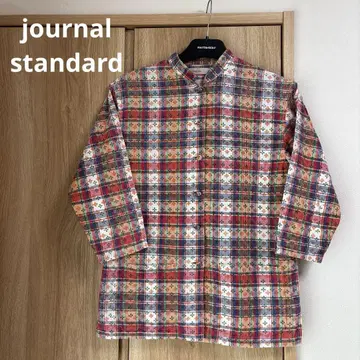 journal standard 마드라스 체크 스탠드 카라 셔츠