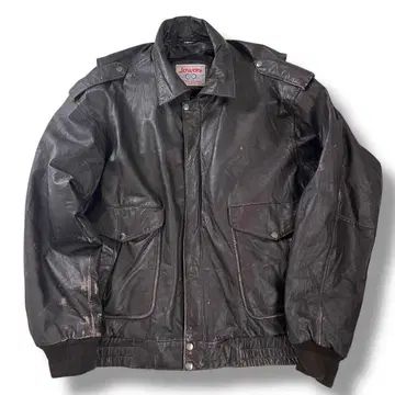 Jawani 80s A-2 가죽 플라이트 자켓 브라운 램 가죽 구제 의류