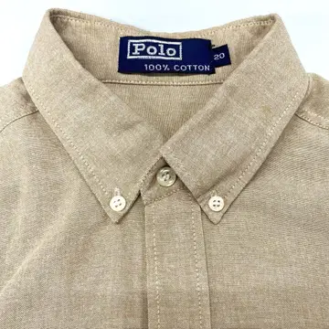 Polo 100% 코튼 베이지 긴팔 셔츠 20