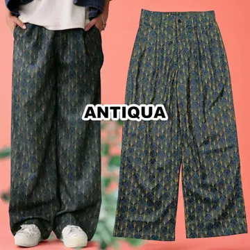 ANTIQUA 안티카 트리 카페 뉴앙스 패턴 스트레이트 팬츠