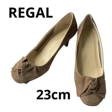 REGAL 펌프스 23cm 리본 힐 스웨이드 라운드토