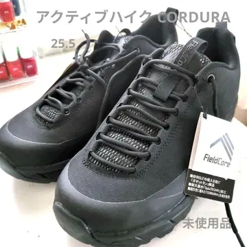 미사용품 액티브 하이크 CORDURA 아웃도어 신발 블랙 25.5