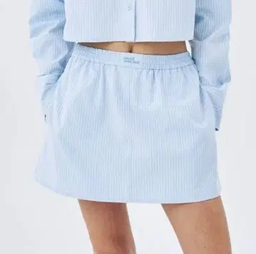 마르디메크르디 COTTON MINI SKIRT STRIPE_SKY