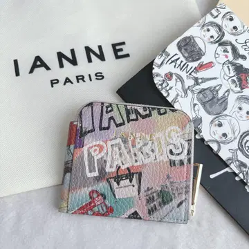 [ 미사용 ] 이안느 IANNE PARIS 접이식 지갑 올 패턴 팔