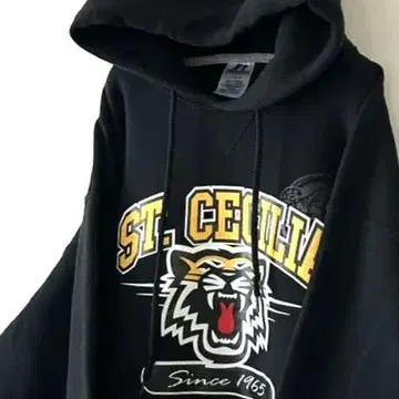 러셀 애슬레틱 타이거 ST. CECILIA 후드티 L 블랙 구제 의류