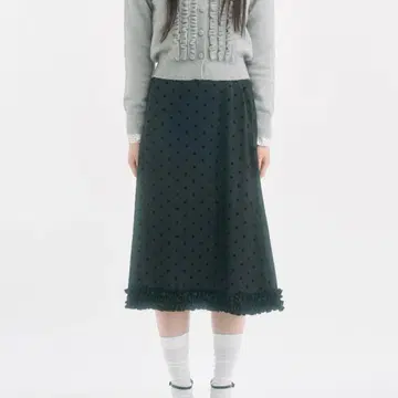 FEKETE 도트 프릴 스커트