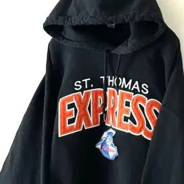 길단 ST. THOMAS EXPRESS 자수 후드티 L 블랙 구제 의류