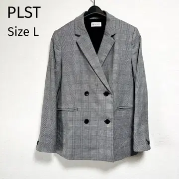 큰 PLST 플라스테 테일러드 자켓 더블 글렌체크