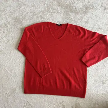 UNIQLO 캐시미어 V넥 스웨터 XL 레드