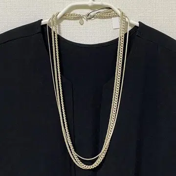3줄 체인 목걸이 택 포함 골드 실버