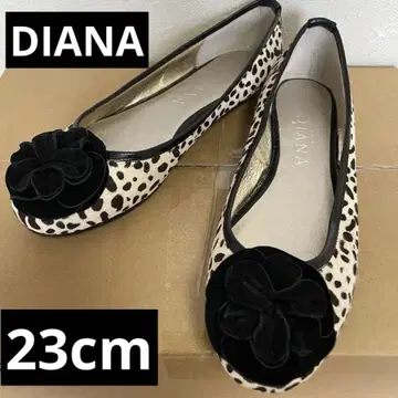 새상품급 DIANA 다이애나 레오파드 무늬 플랫 발레 슈즈 23cm