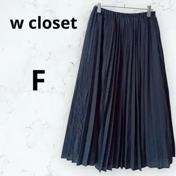 더블 클로젯 스커트 플리츠 롱 블랙 깔끔하게 연출 가능 F