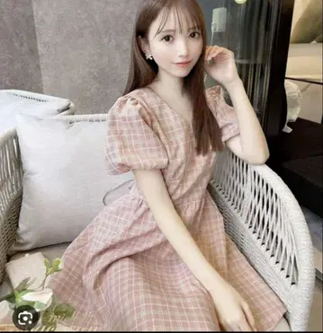 [ michellMacaro ] 미셸 마카롱 레트로 체크 원피스 F