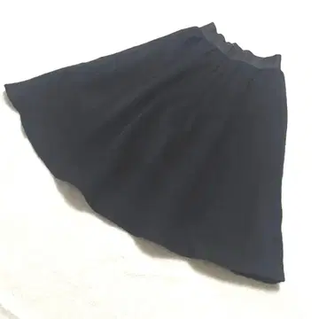 O'NEIL OF DUBLIN 블랙 플레어 스커트 허리밴딩 울 혼방