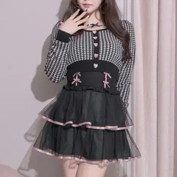 pium 도트 튤 프릴 캉캉 스커트