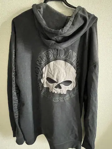 Harley Davidson 스컬 후드티 블랙