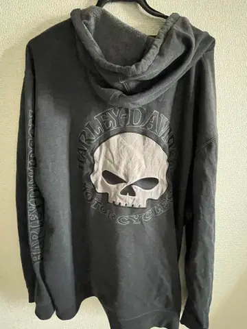 Harley Davidson 스컬 후드티 블랙