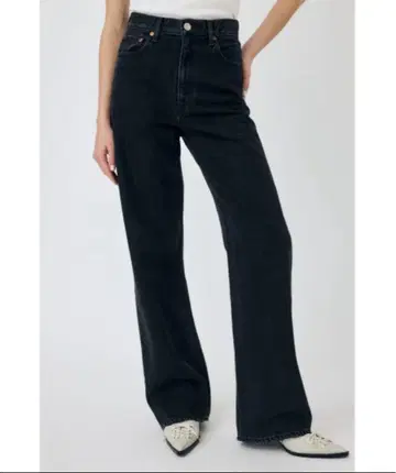 MOUSSY HW 90S BLK STRAIGHT 데님