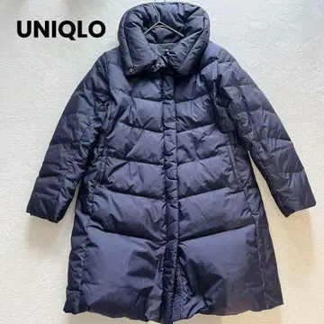 UNIQLO 볼륨 다운 롱 코트 여배우 옷깃 네이비 XL