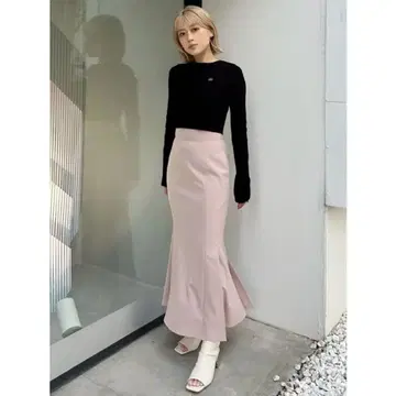 사이드 플리츠 머메이드 스커트