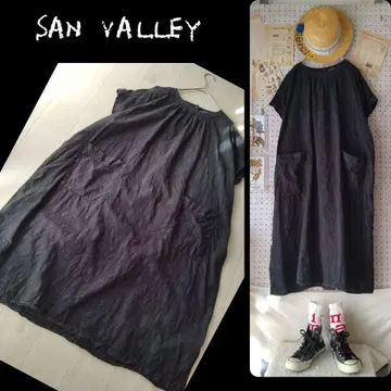 선밸리 SUNVALLEY 2 포켓 밴드 카라 원피스