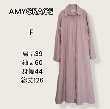 AMYGRACE 롱 셔츠 원피스 F 트렌치코트 허리 벨트 없음