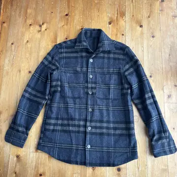 ZARA 자라 네이비 그레이 계열 체크 무늬 플란넬 셔츠 남성용