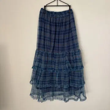 차오패닉 체크 플레어 스커트