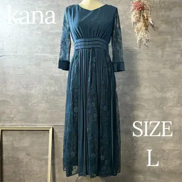 kana 플리츠 x 레이스 허리 턱 롱 원피스 드레스 빅 사이즈