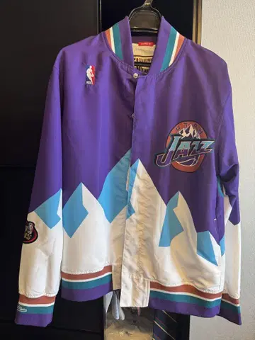 Mitchell and Ness 유타 재즈 웜업 자켓 M