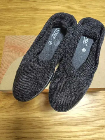 아리코페디코 블랙 니트 플랫슈즈 블랙 24cm