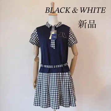 [새상품] BLACK & WHITE 정가 3만 체크 무늬 원피스 골프웨어