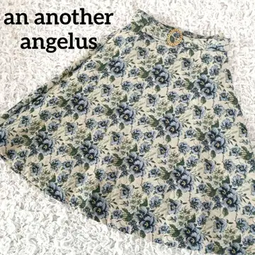 an another angelus 고블랑 자카드 꽃무늬 플레어 스커트