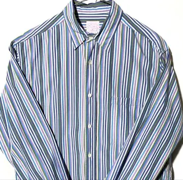 RAY BEAMS M L 긴팔 스트라이프 올 패턴 패턴 셔츠