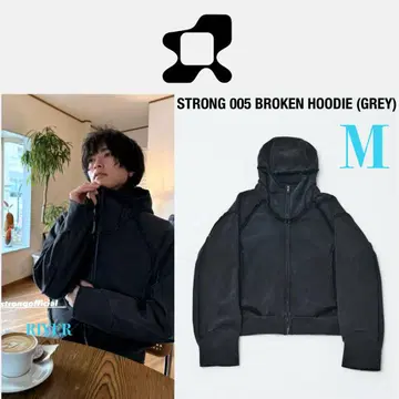 [ STRONG ] 005 BROKEN HOODIE GREY M