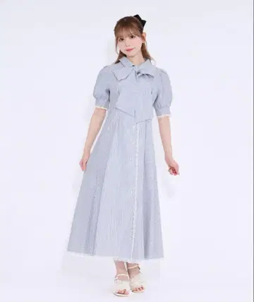 아프레 주르 apres jour 모듬 보타이 레이스 셔츠 원피스